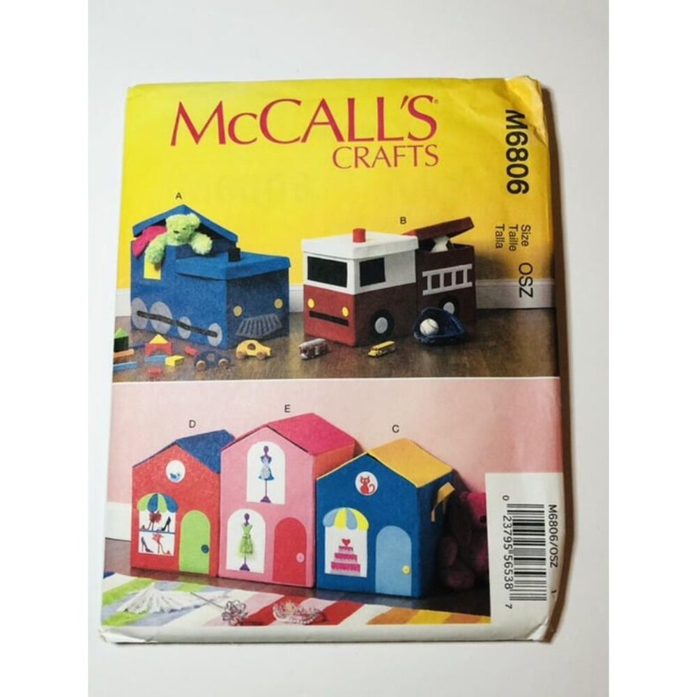 McCall's Sewing Pattern M6806 Toy Storage Boxes Uncut